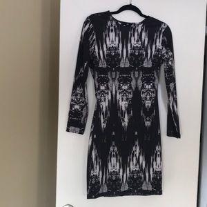 Black and white mini dress